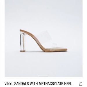 Zara Vinyl Sandals with Methacrylate Heel